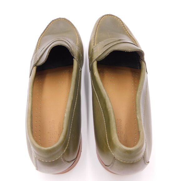 G.H. Bass Weejuns Penny Loafers | Olive Green | Academia | GUC | 10 D Wide main image 9